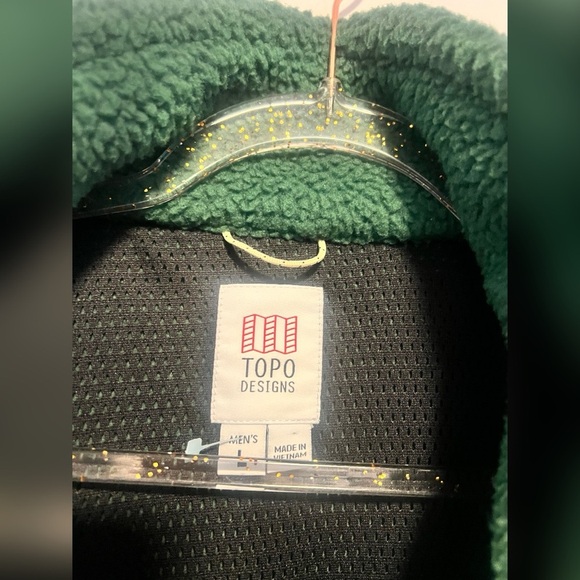 Topo Designs Men’s MOUNTAIN FLEECE PULLOVER Forest/Pond Blue $190 Size L - Picture 4 of 6